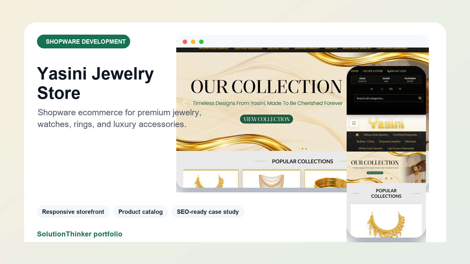 Professionelles Yasini Shopware E-Commerce Case Study Cover von SolutionThinker